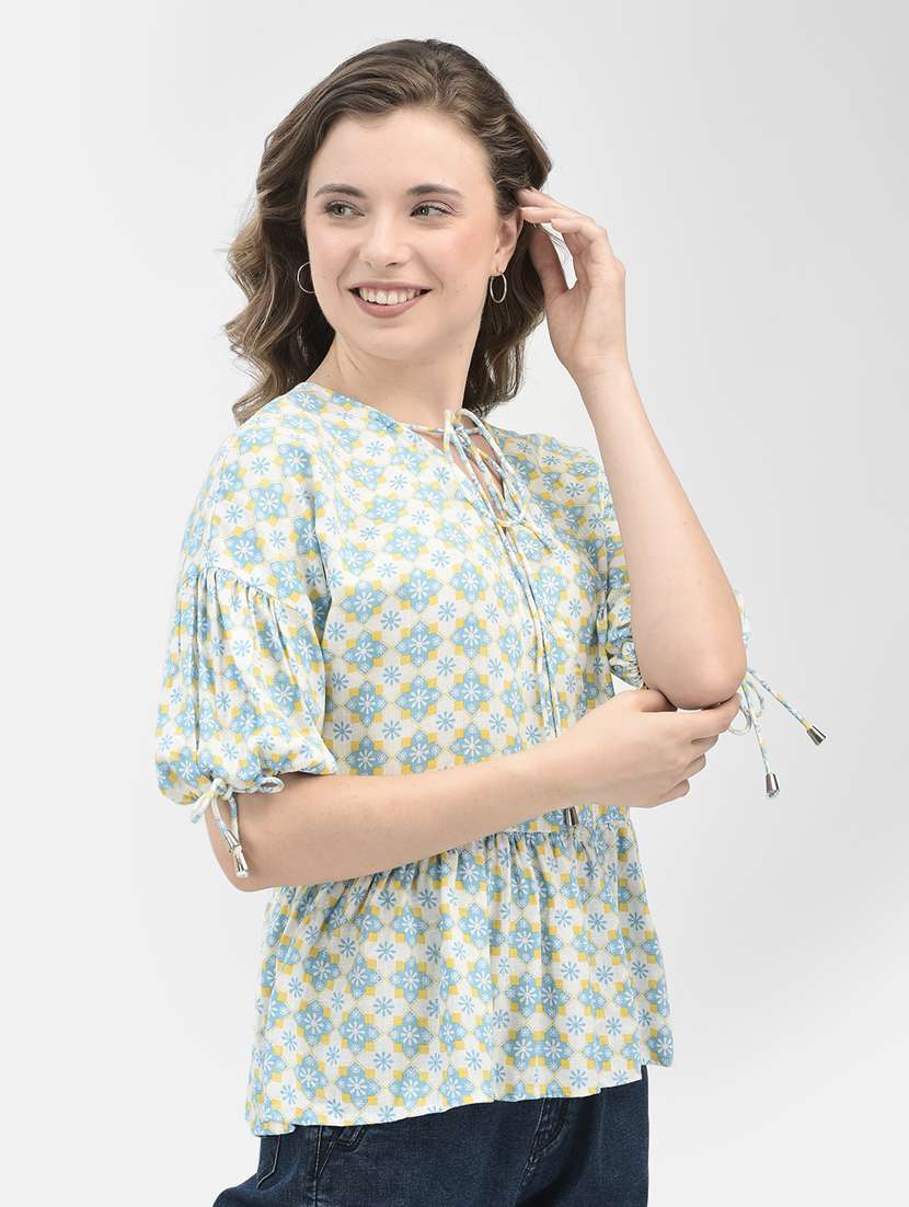 women white printed regular top - 21021302 - Standard Image - 2