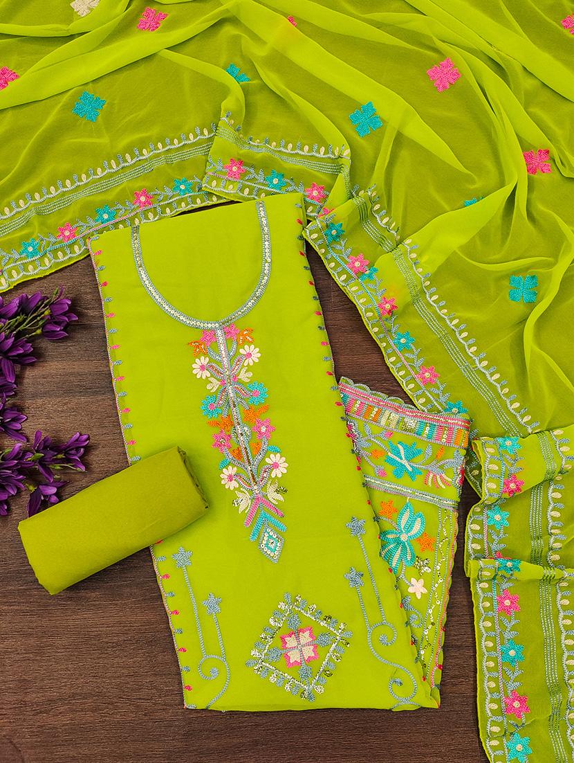embroidered unstitched suit set - 21021856 - Standard Image - 2