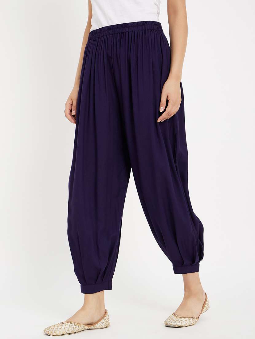 navy blue rayon regular salwars - 21021919 -  Standard Image - 2