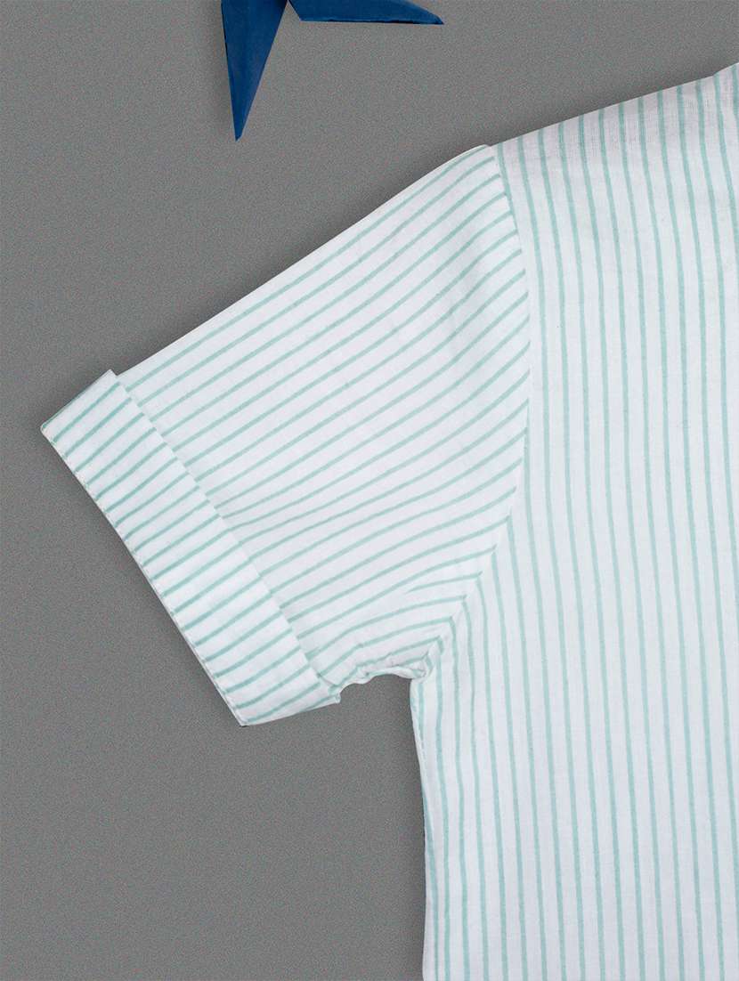 white stripes printed rompers - 21022186 -  Standard Image - 2