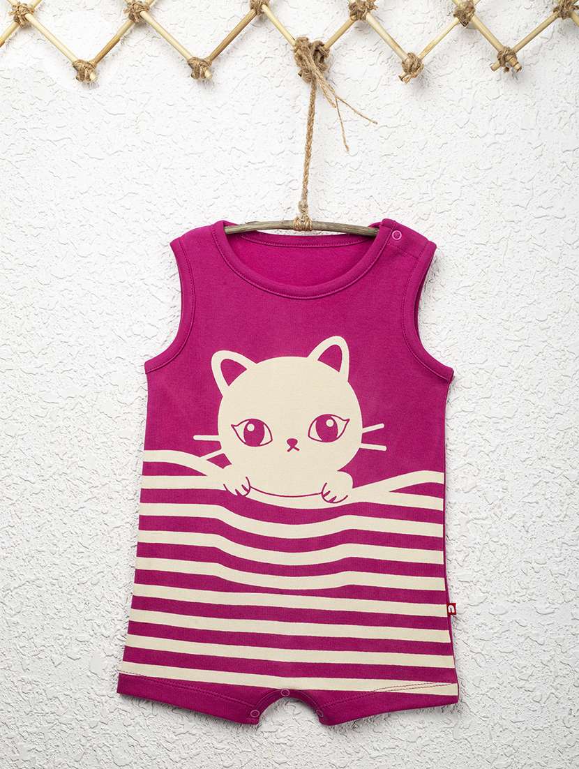 pink printed rompers