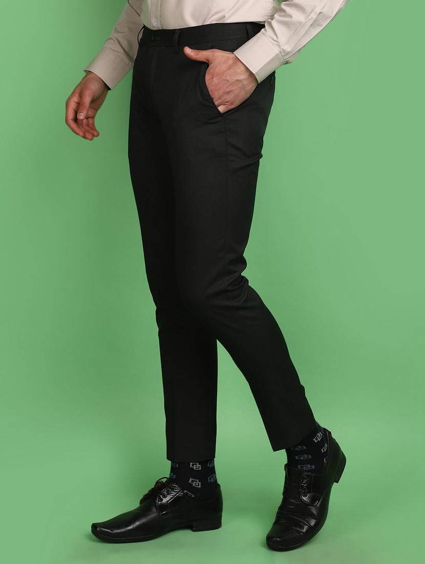 men solid slim fit formal trouser - 21022540 - Standard Image - 2