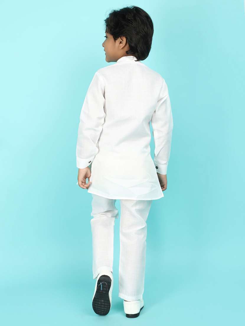 boys solid kurta pyjama set - 21022541 -  Standard Image - 2