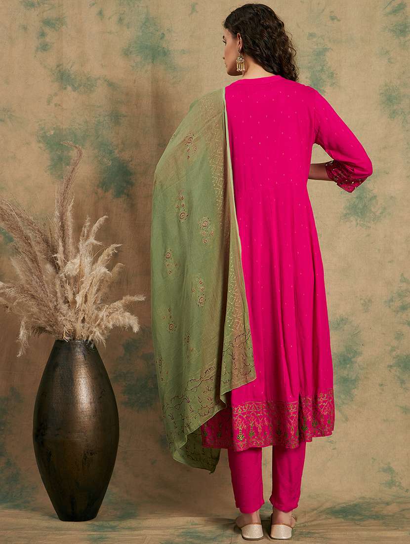 women pink kurta pant set with dupatta - 21022556 - Standard Image - 2