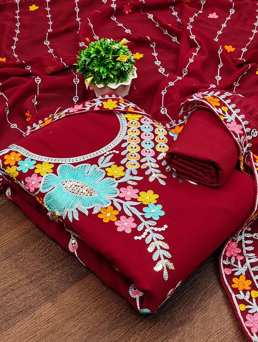 embroidered unstitched suit set