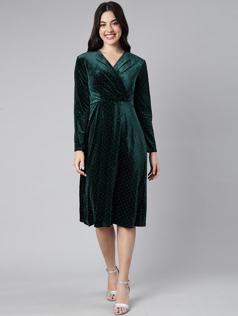 women v neck a-line dress - 21023295 - Standard Image - 2
