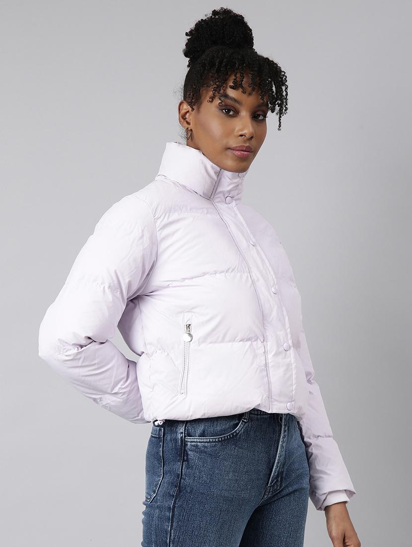 women solid long sleeve quilted jacket - 21023308 - Standard Image - 2