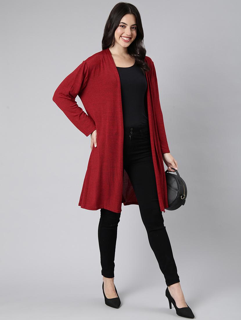 maroon acrylic shrug - 21023322 - Zoom Image - 0