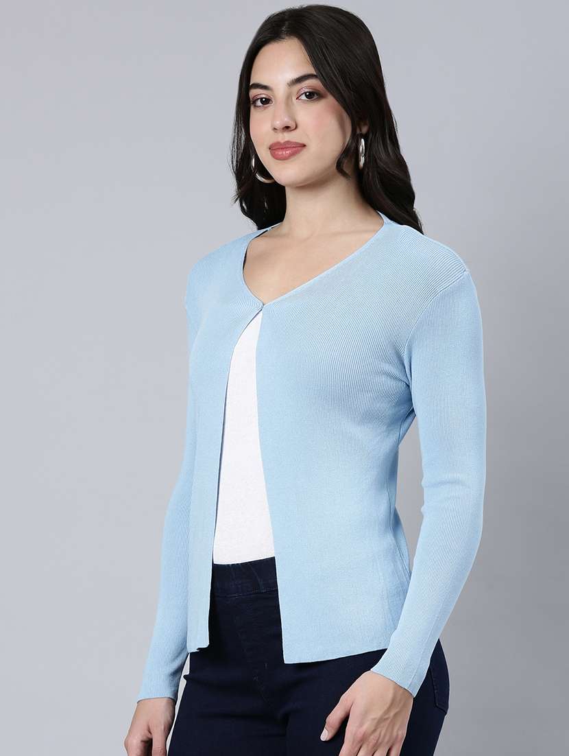 women long sleeved solid regular shrug - 21023327 -  Standard Image - 2