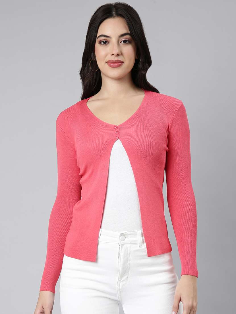 women long sleeved solid regular shrug