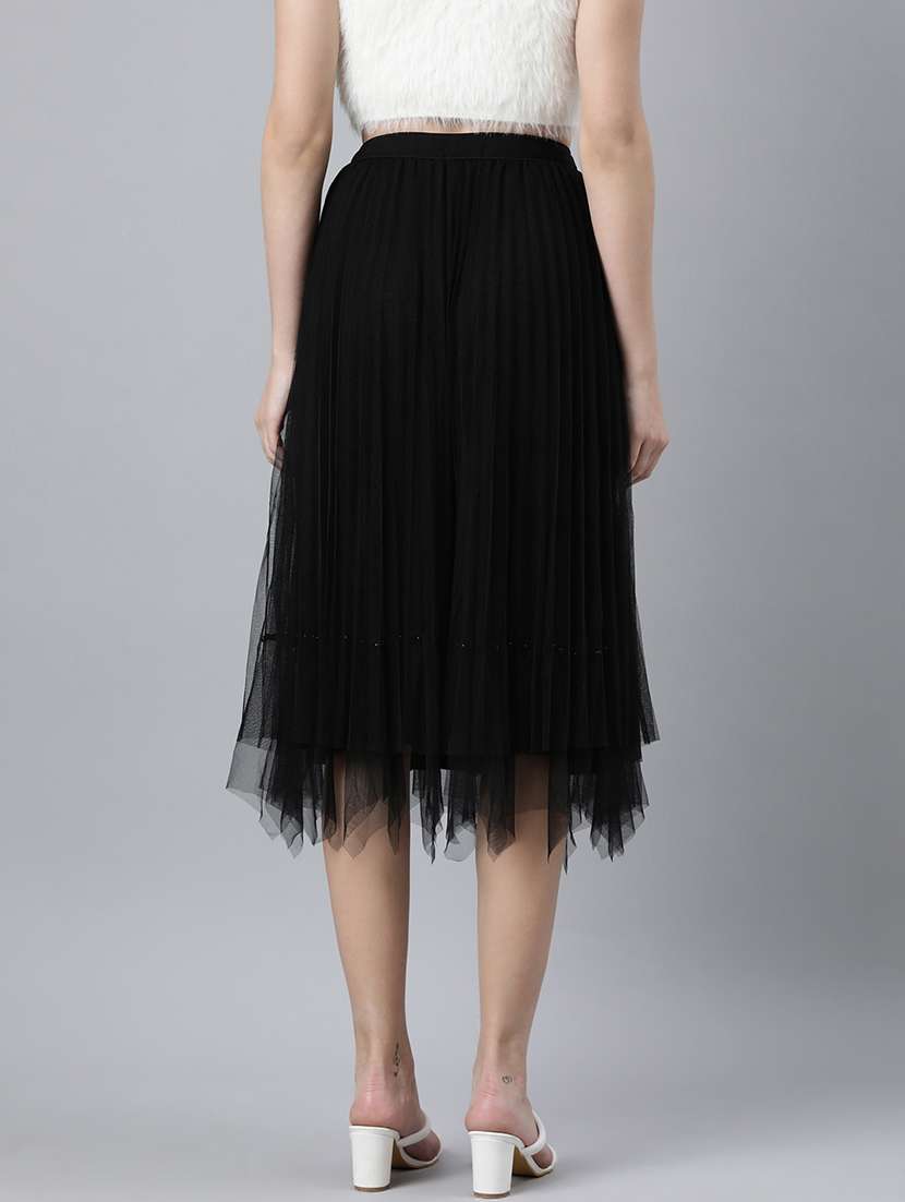 black net flared skirts - 21023353 -  Standard Image - 2