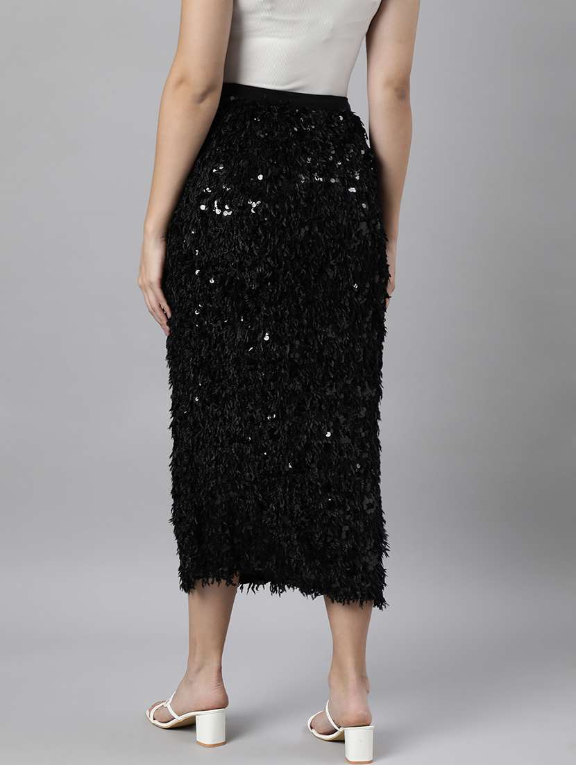 black nylon straight skirts - 21023357 -  Standard Image - 2