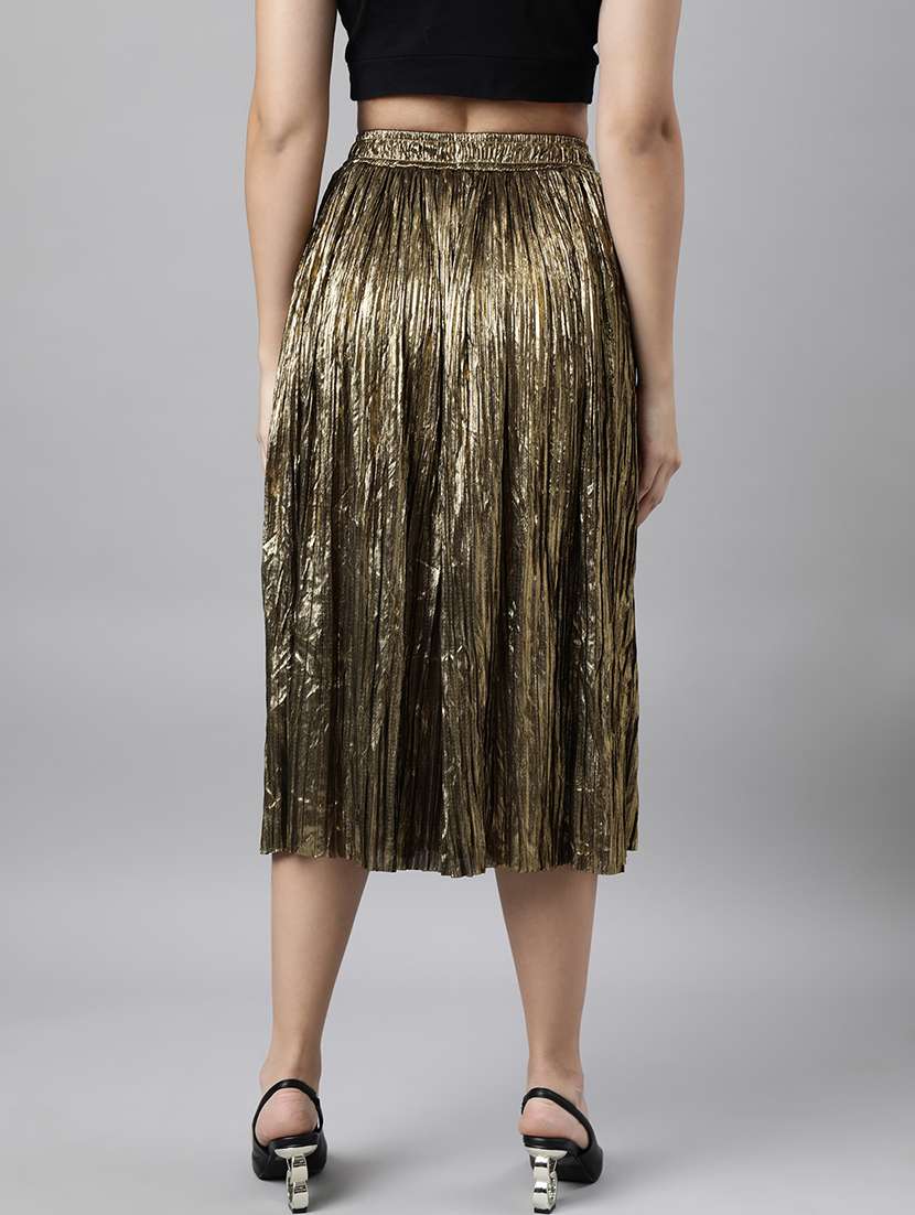 metallic nylon flared skirt - 21023358 -  Standard Image - 2