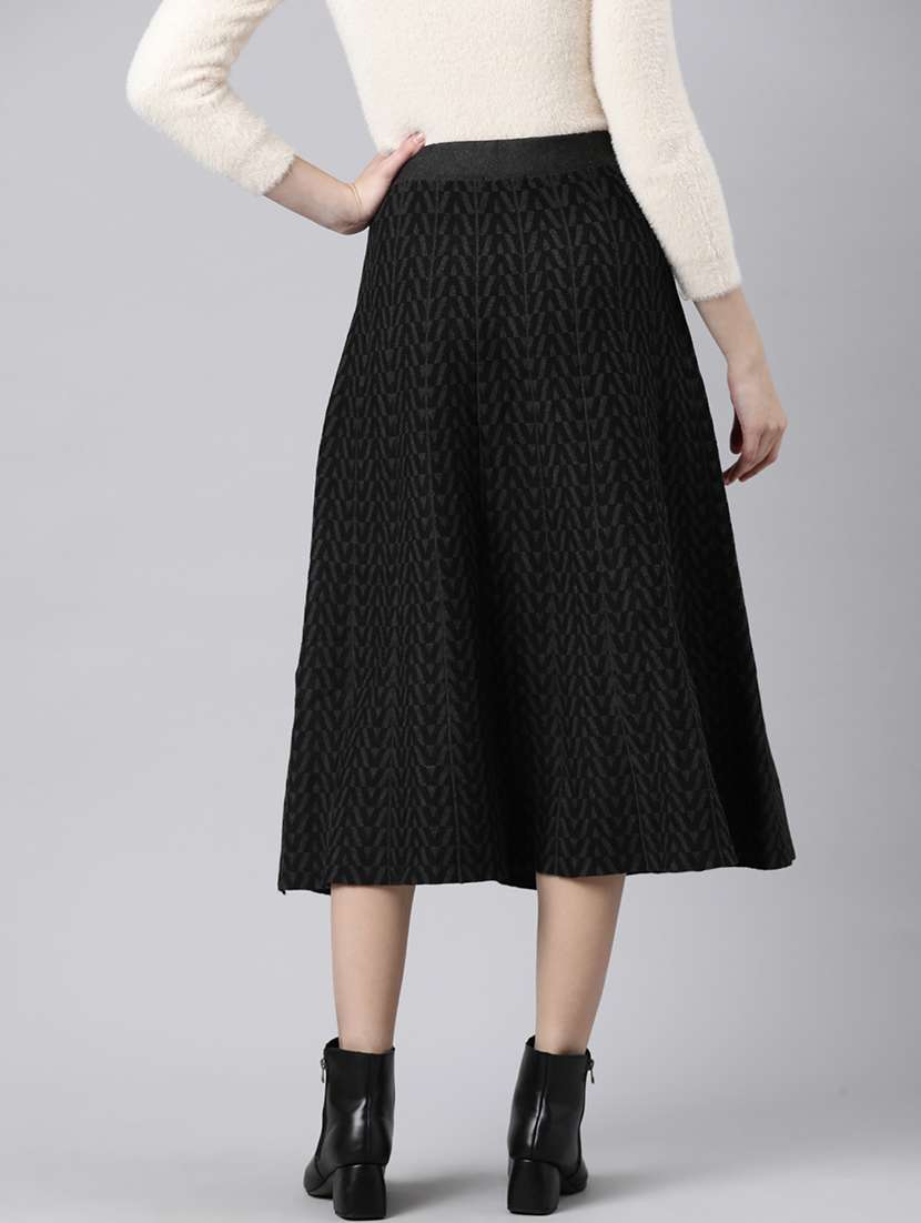 women mid-rise self-designed flared skirt - 21023379 -  Standard Image - 2
