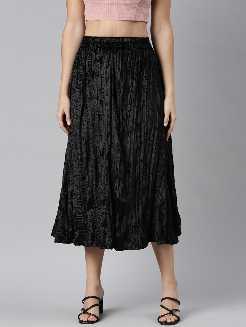 women mid-rise solid flared skirt - 21023398 -  Zoom Image - 0