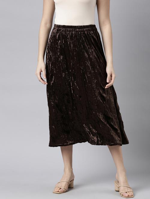 women mid-rise solid flared skirt - 21023400 -  Standard Image - 0