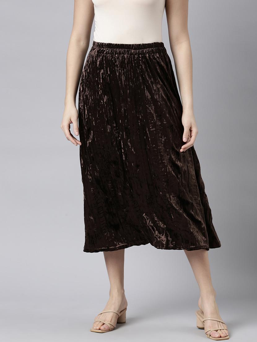 women mid-rise solid flared skirt - 21023400 -  Zoom Image - 0