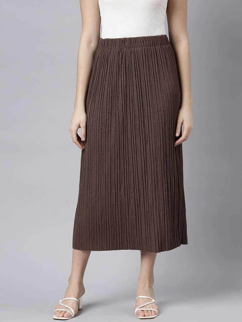 women mid-rise self-designed straight skirt