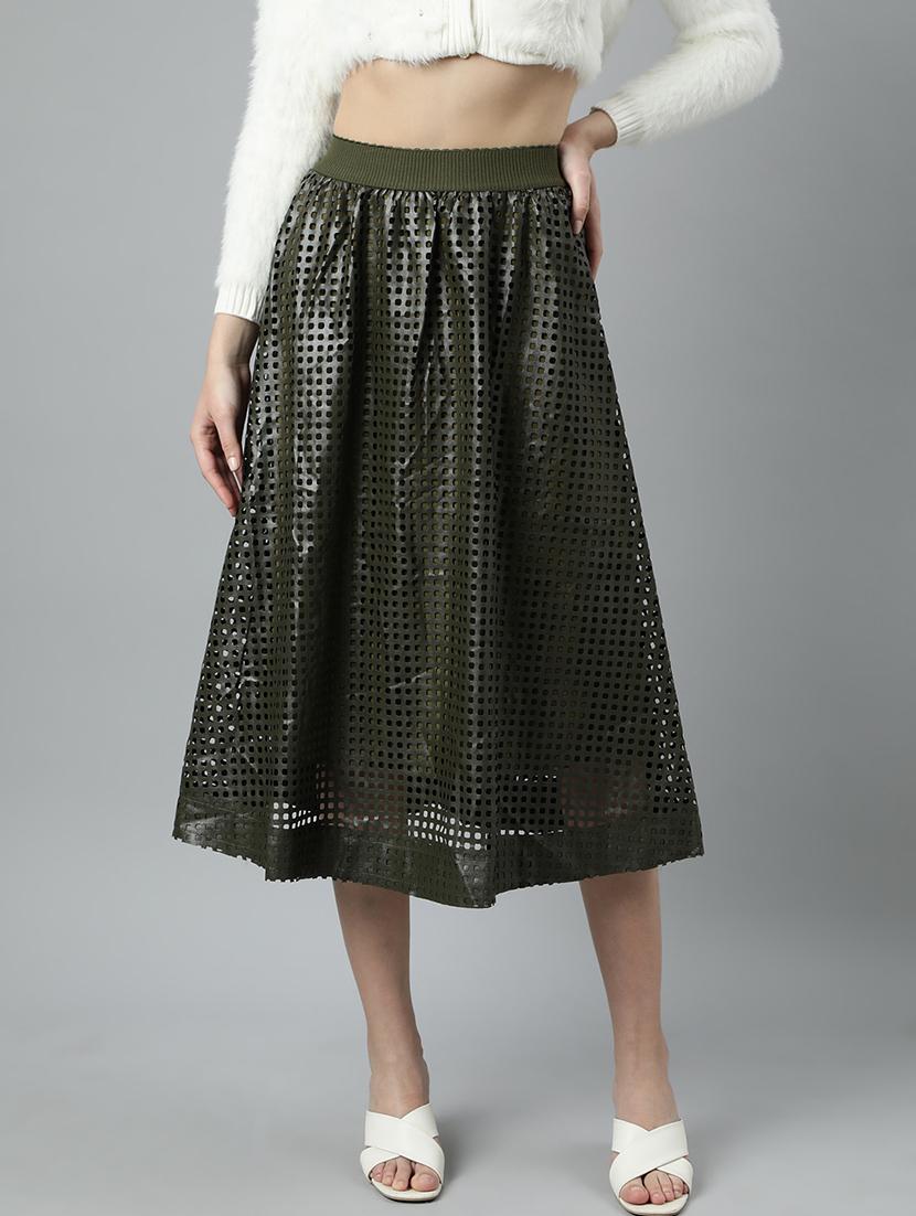 women mid-rise self-designed flared skirt - 21023411 -  Zoom Image - 0