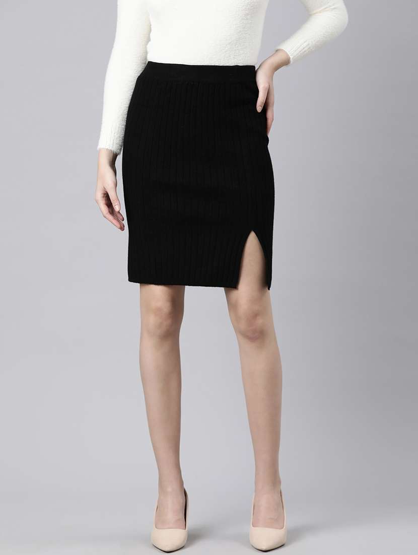 women mid-rise self-designed pencil skirt