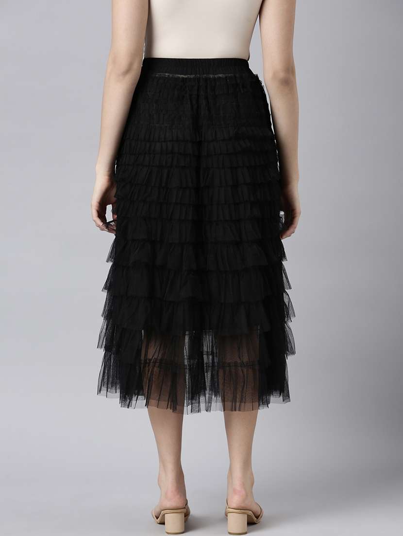 women mid-rise solid layered skirt - 21023422 -  Standard Image - 2