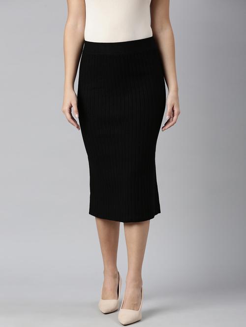 women mid-rise self-designed straight skirt - 21023449 - Standard Image - 0