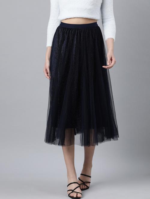 women mid-rise solid flared skirt - 21023451 -  Standard Image - 0