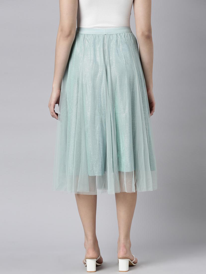 women mid-rise solid flared skirt - 21023457 - Standard Image - 2