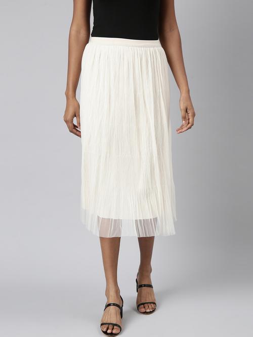 women mid-rise solid flared skirt - 21023460 -  Standard Image - 0