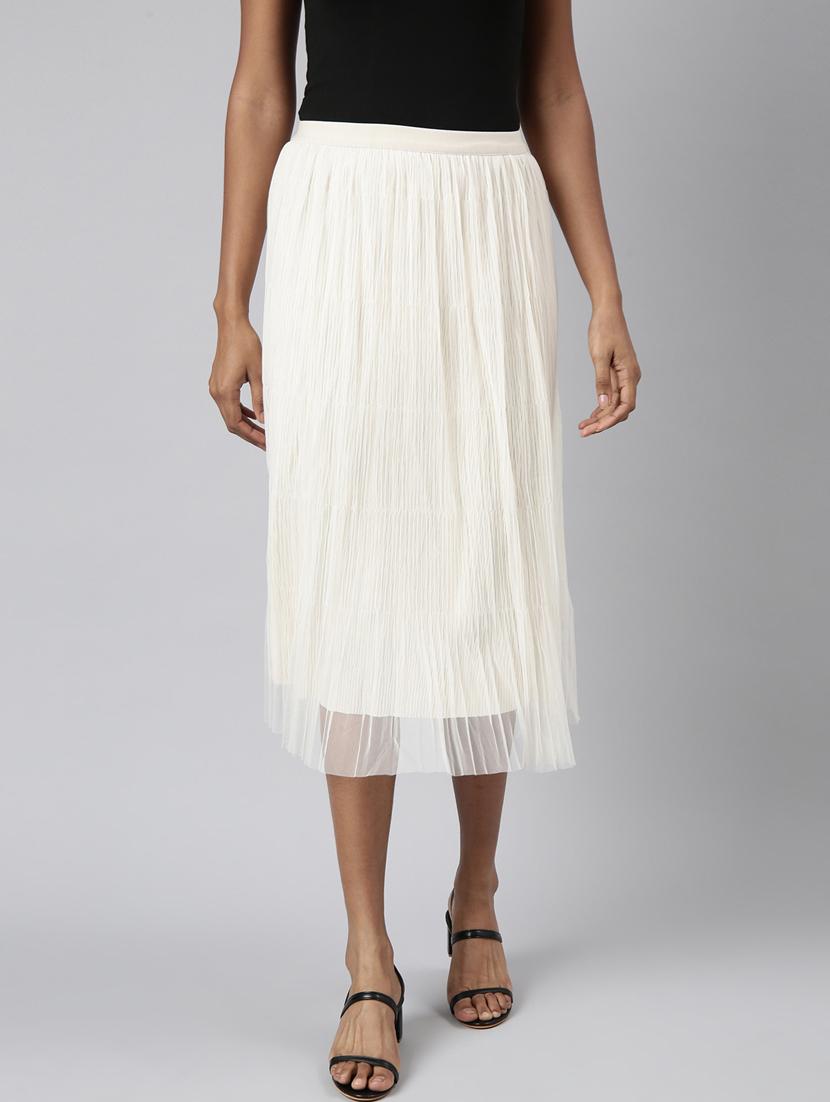 women mid-rise solid flared skirt - 21023460 -  Zoom Image - 0
