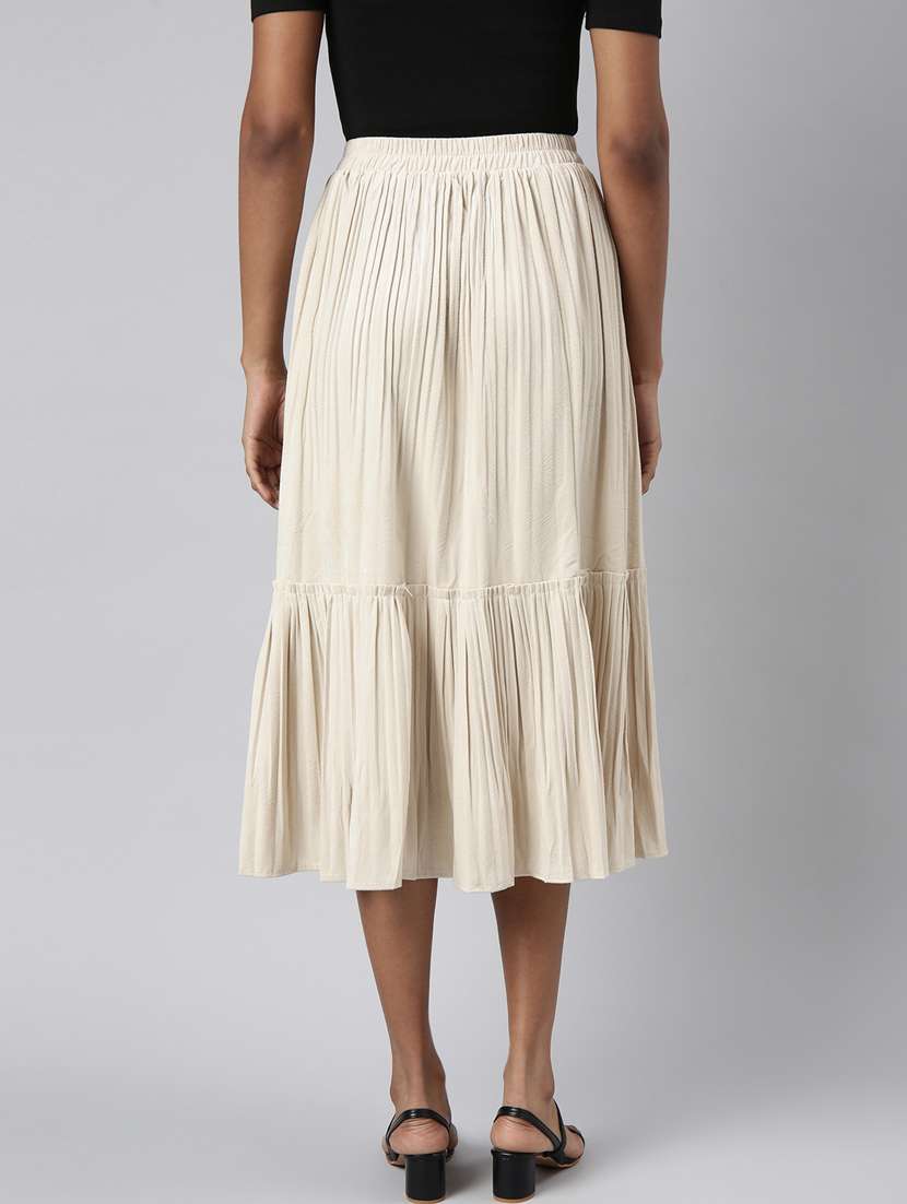 women mid-rise solid tiered skirt - 21023463 -  Standard Image - 2