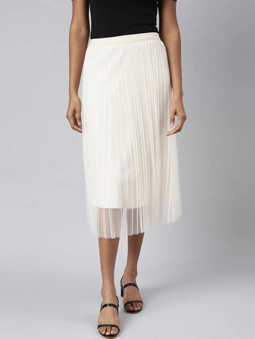 women mid-rise solid flared skirt - 21023464 -  Standard Image - 0