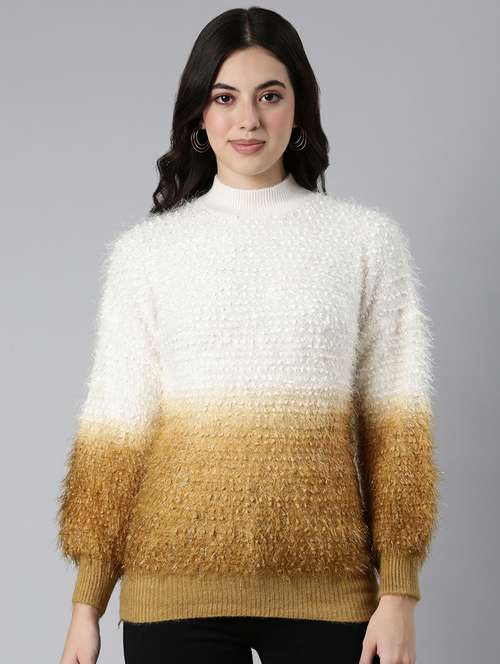 Women Long Sleeved Ombre Pullover