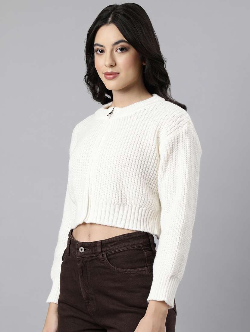 women solid acrylic cardigan - 21023502 -  Standard Image - 2