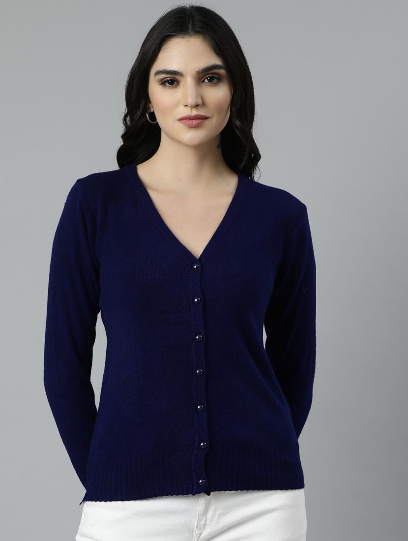women solid acrylic cardigan - 21023520 - Zoom Image - 0