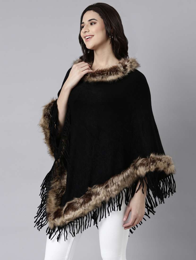 women black solids ponchos - 21023611 -  Standard Image - 2