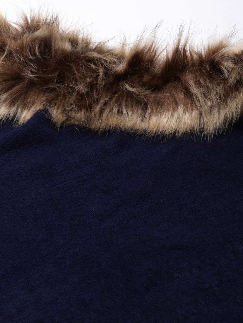 women blue solids ponchos - 21023621 -  Standard Image - 7