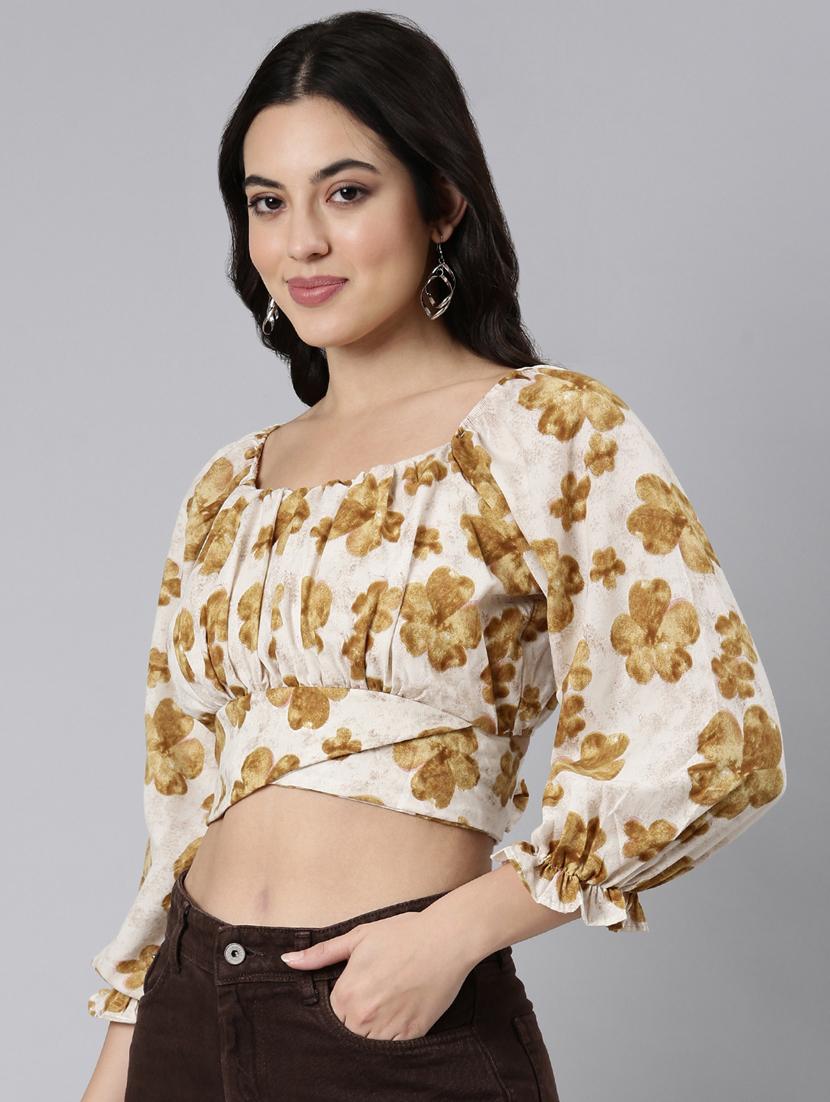 women floral printed blouson top - 21023632 - Standard Image - 2