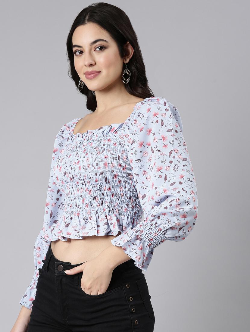 women floral printed peplum top - 21023649 - Standard Image - 2