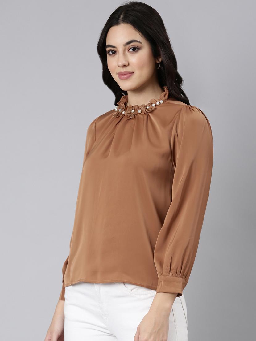 women solid color regular top - 21023658 - Standard Image - 2
