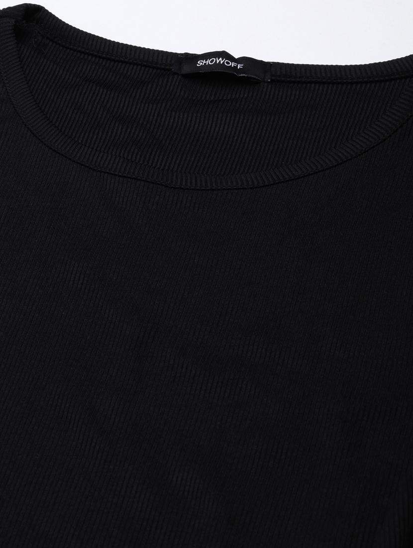 women solid color round neck top - 21023670 - Standard Image - 7