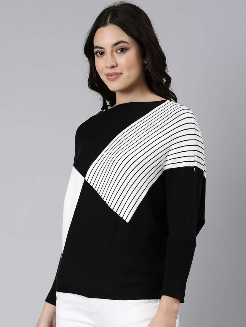 women stripes printed boxy top - 21023683 -  Standard Image - 2