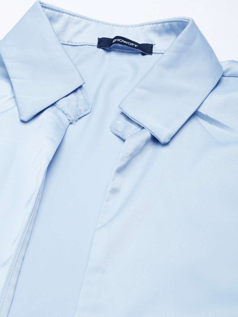 women solid color satin shirt top - 21023693 -  Standard Image - 7