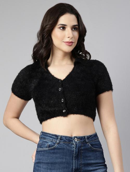 women solid color crop top - 21023701 -  Standard Image - 0