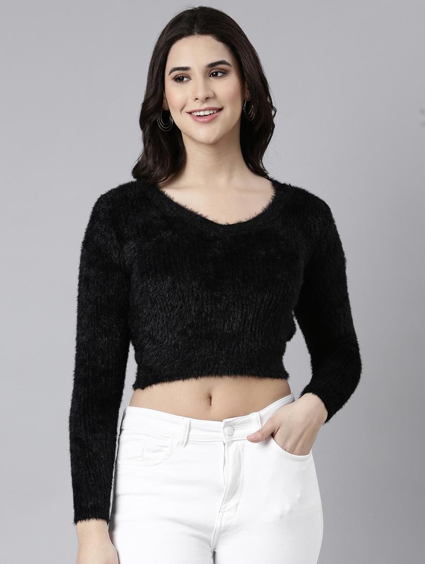 women solid color crop top - 21023715 -  Zoom Image - 0