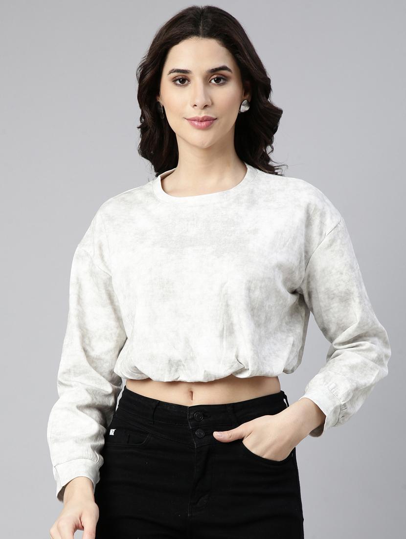 women solid color blouson top - 21023725 - Zoom Image - 0