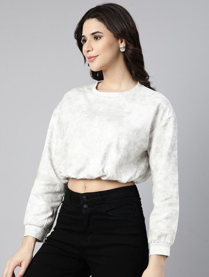 women solid color blouson top - 21023725 - Standard Image - 2