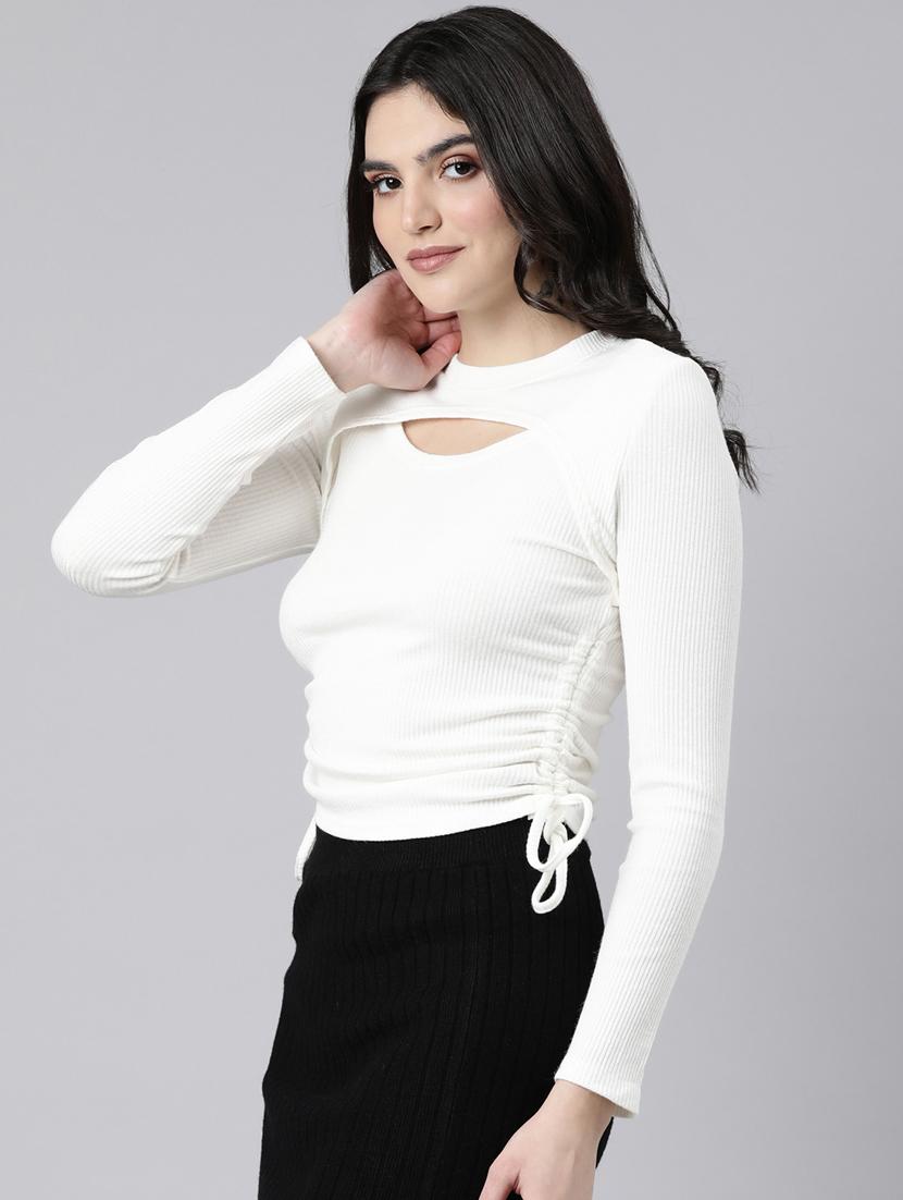 white acrylic crop top - 21023728 - Standard Image - 2