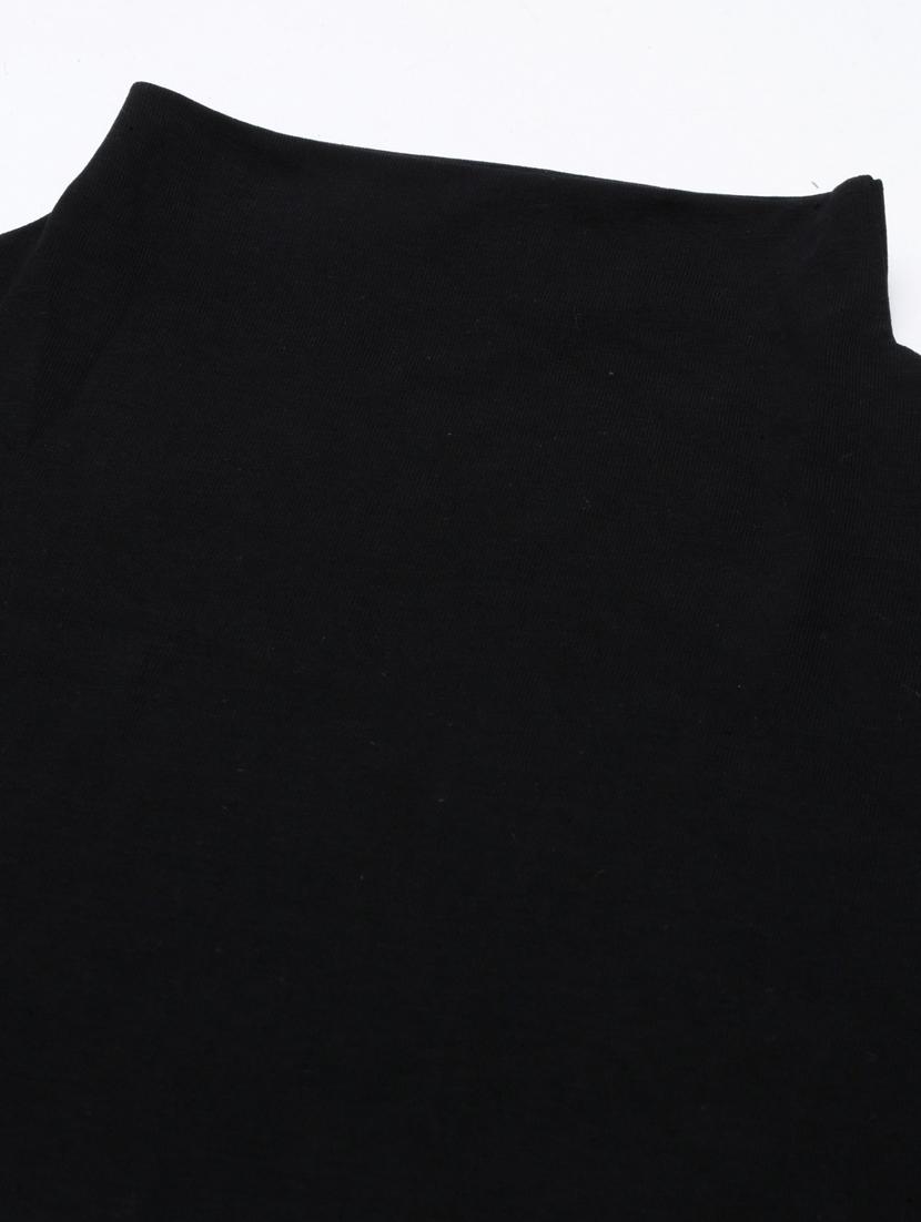 black cotton blend solid top - 21023734 - Standard Image - 7