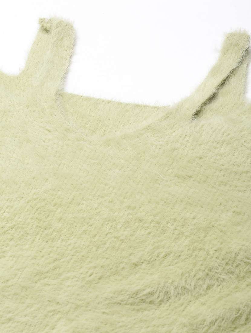 green full sleeve crop top - 21023740 -  Standard Image - 7